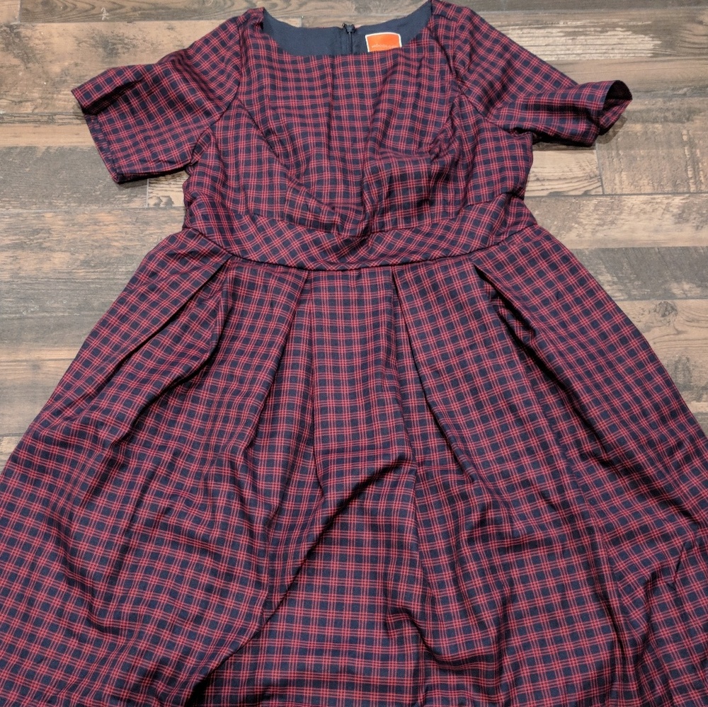 Modcloth boatneck dress in plaid